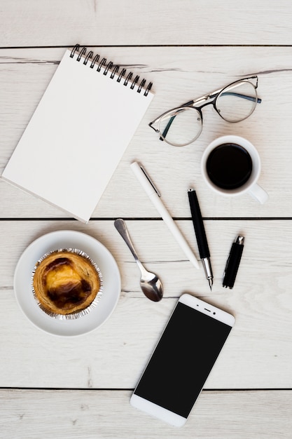 Desk office with objects