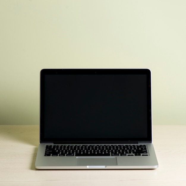 Desk with laptop