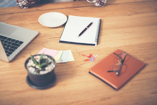 Desk with work elements