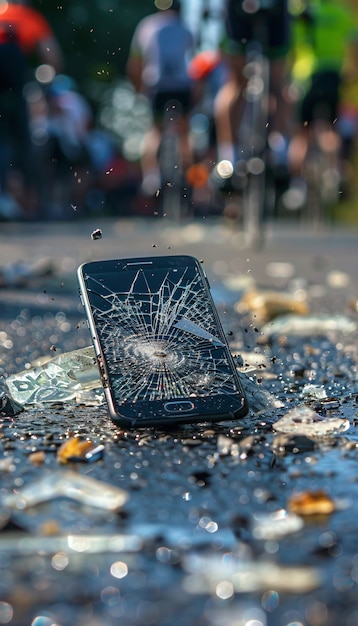 Free Photo destruction of smartphone scene