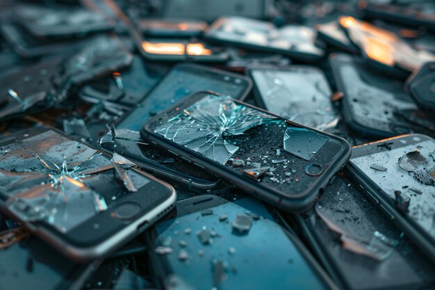 Destruction of smartphone scene