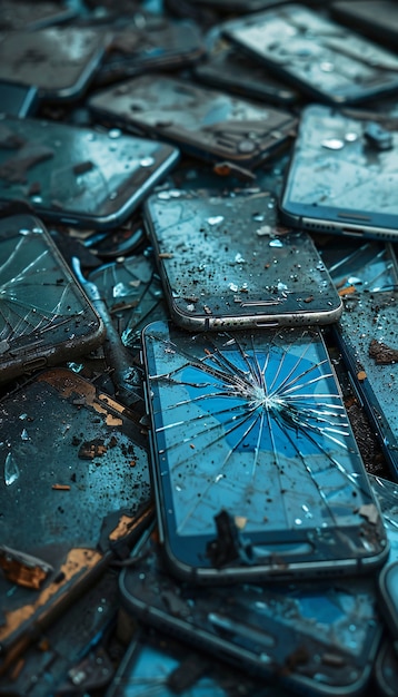 Free Photo destruction of smartphone scene