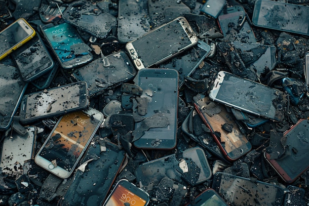 Destruction of smartphones ilustrated