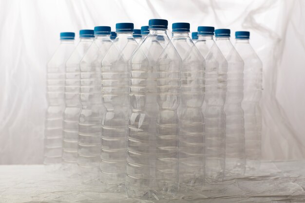 Detail of plastic bottles for recycling. 