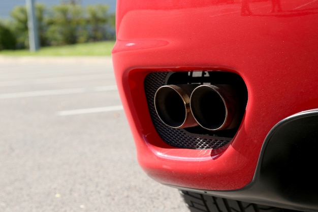 Free Photo detail of a red sport car