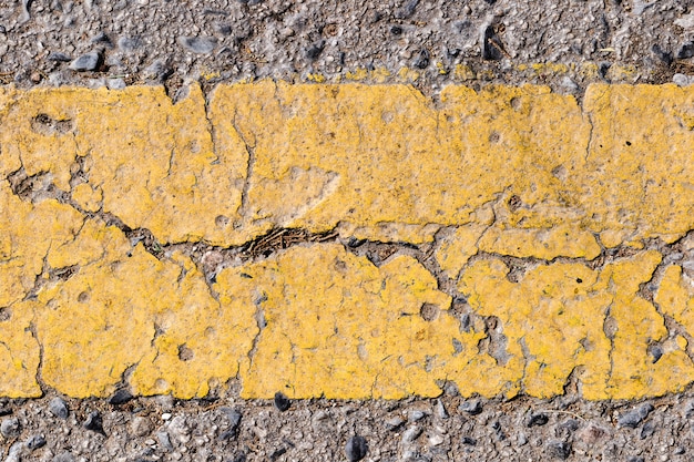 Detail of road with yellow line