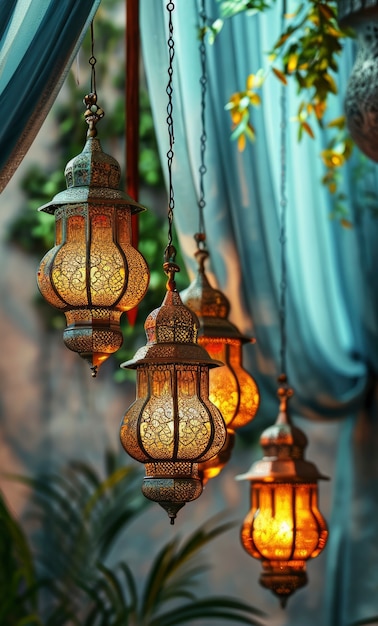 Free photo detailed lantern design for islamic ramadan celebration