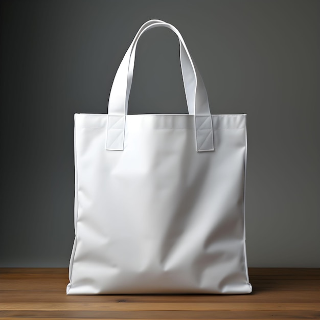 detailed render white simply straight eco bag