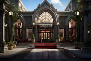 Free photo detailed universal studios building scene