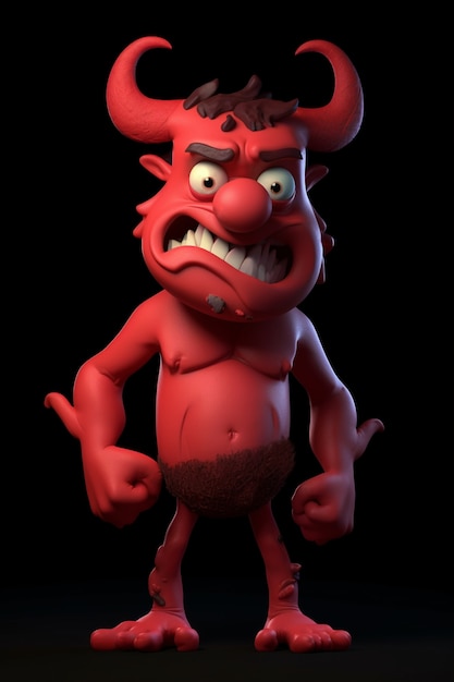 Free photo devil character rendering