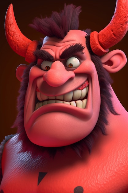 Free photo devil character rendering