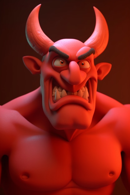 Free photo devil character rendering