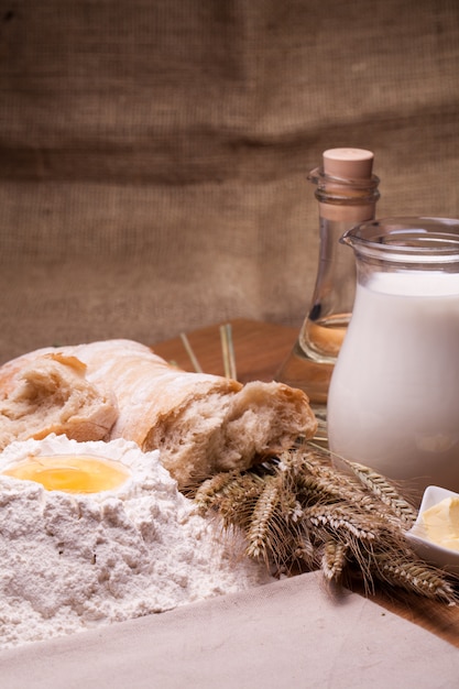 Different baking ingredients on the table