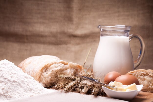 Different baking ingredients on the table