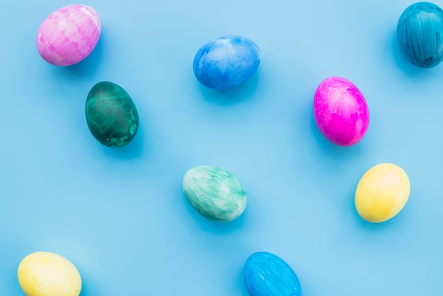 Different colored abstract Easter eggs