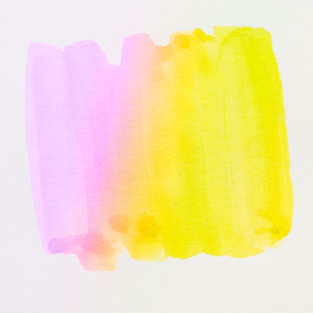 Free photo different purple and yellow brush stroke watercolor isolated on white background