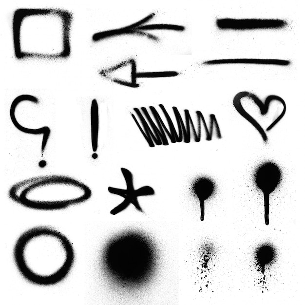 Free photo different symbols of black color