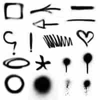 Free photo different symbols of black color