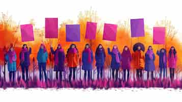 Free photo digital art  8m women strike  movement