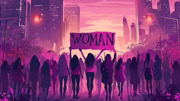 Free photo digital art  8m women strike  movement