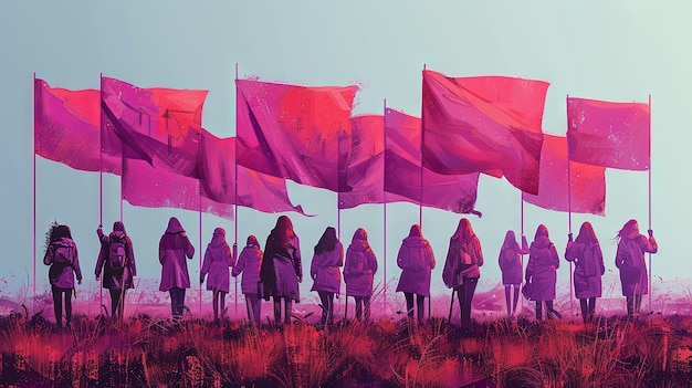 Free photo digital art  8m women strike  movement