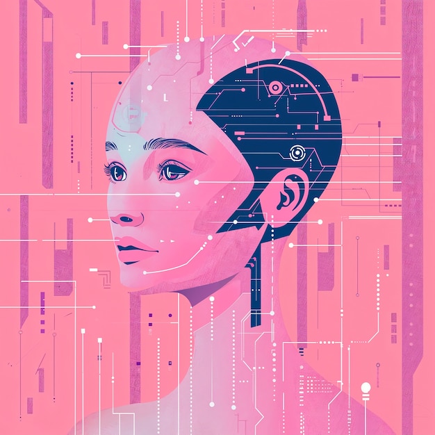 Digital art of ai technology background