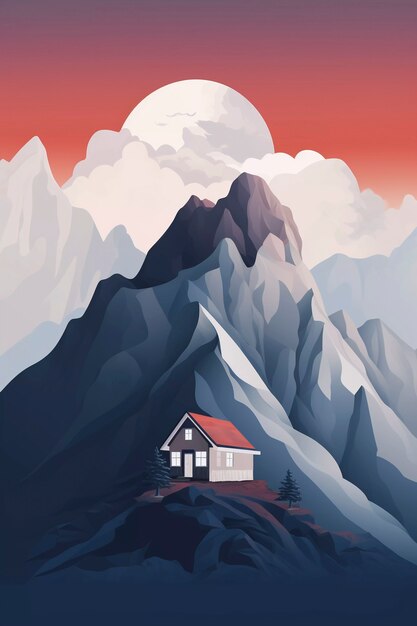 Digital art beautiful mountains