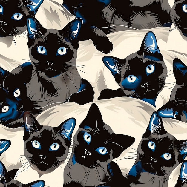 Free Photo digital art cat pattern