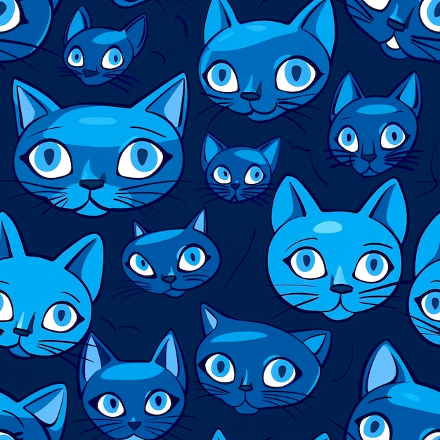 Free Photo digital art cat pattern