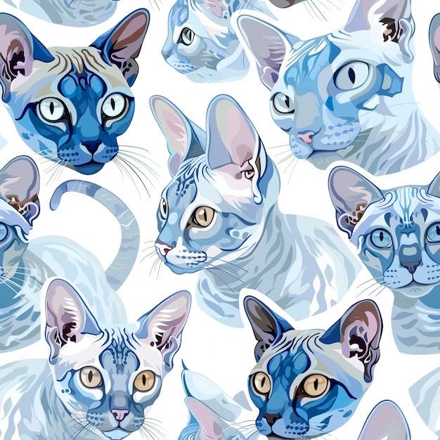 Free Photo digital art cat pattern