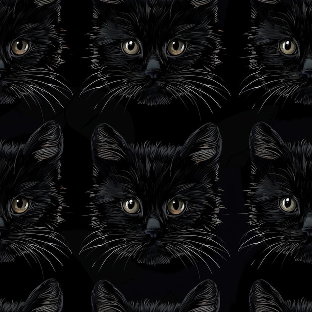 Free photo digital art cat pattern