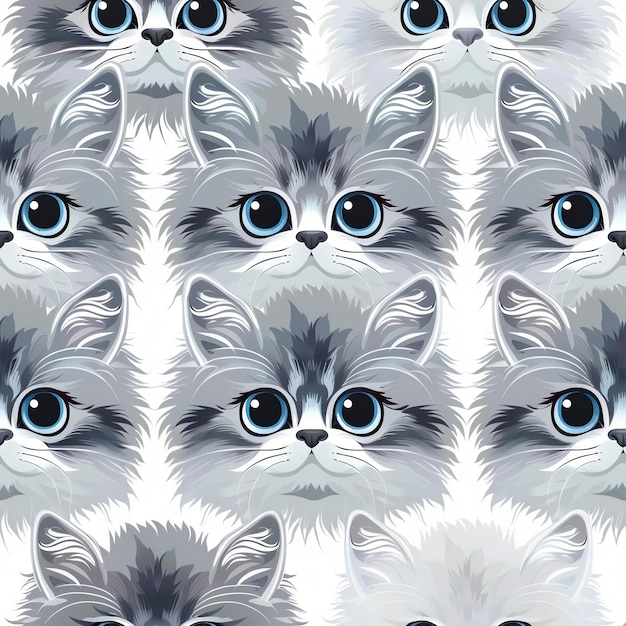 Free Photo digital art cat pattern