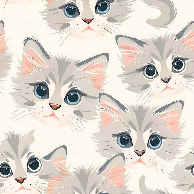 Free Photo digital art cat pattern