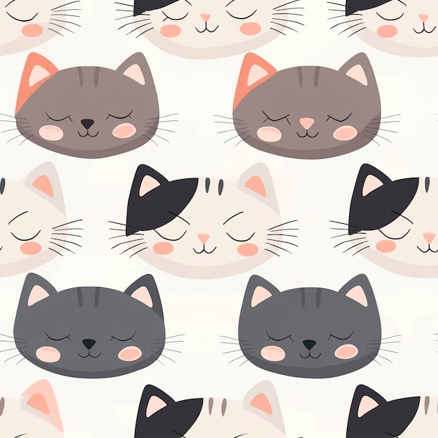 Free photo digital art cat pattern