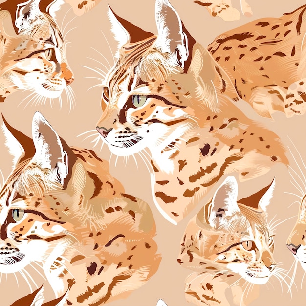 Free photo digital art cat pattern