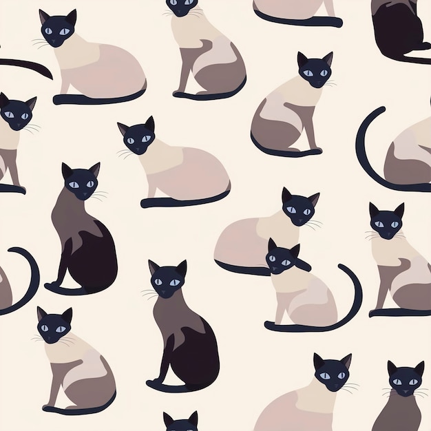 Free photo digital art cat pattern