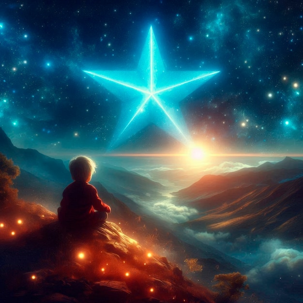 Digital art cosmic star illustration