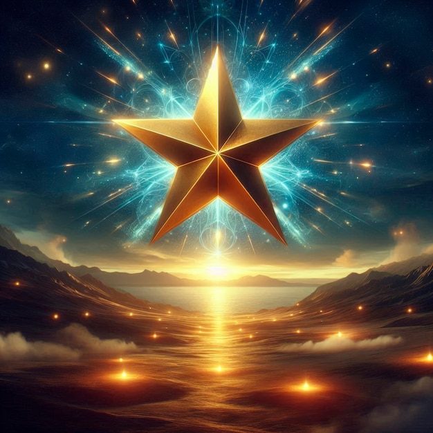 Digital art cosmic star illustration