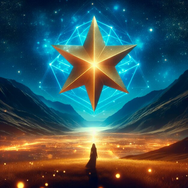 Digital art cosmic star illustration