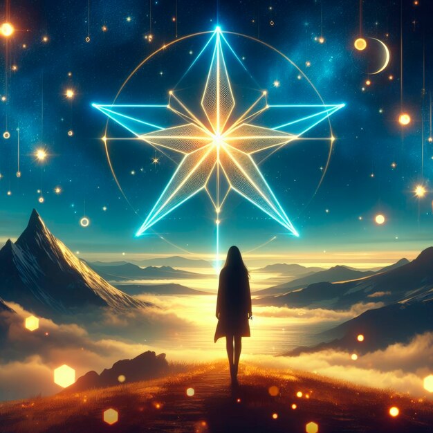 Digital art cosmic star illustration