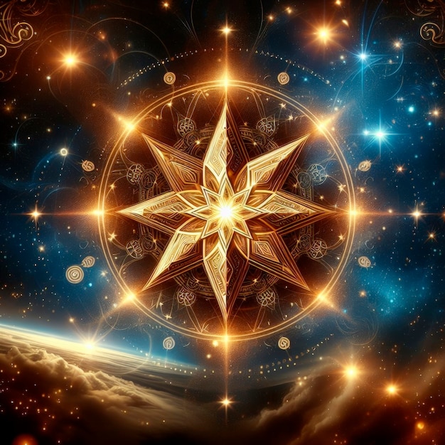 Free photo digital art cosmic star illustration