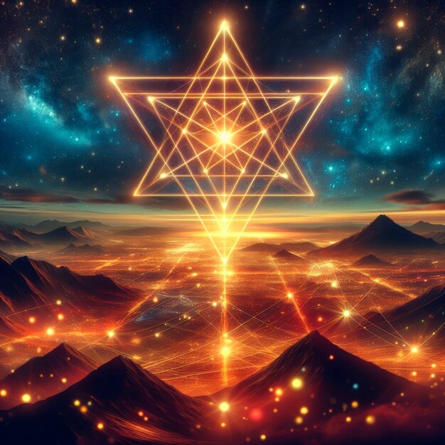 Digital art cosmic star illustration