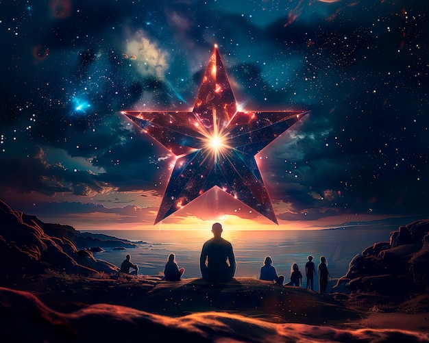 Free photo digital art cosmic star illustration