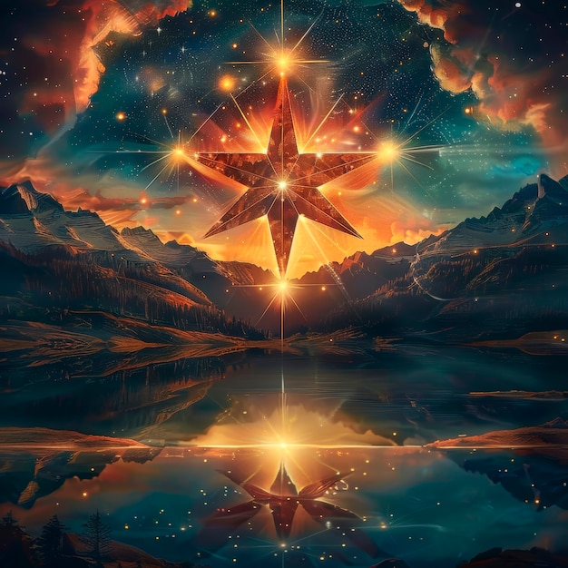 Free photo digital art cosmic star illustration