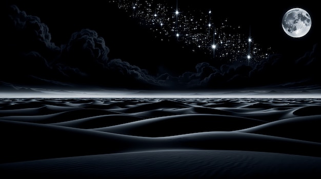 Digital art dark cosmic night sky