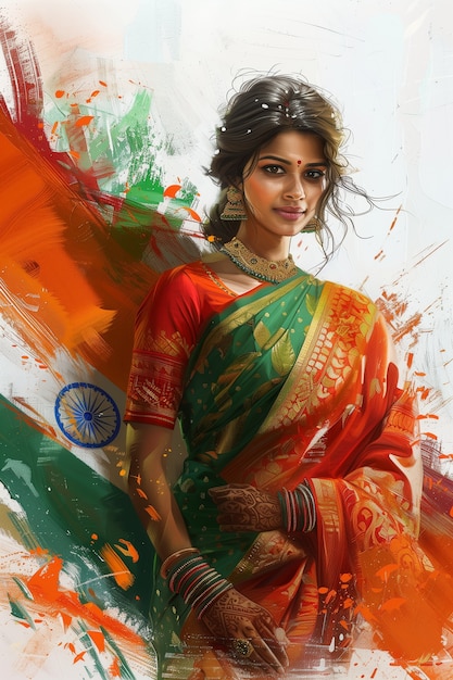 Digital art depicting india independence day