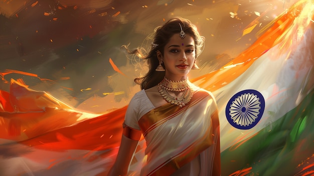 Free Photo digital art depicting india independence day