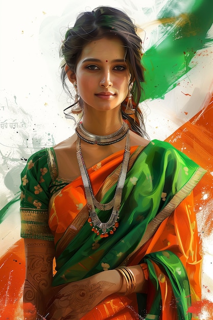 Free Photo digital art depicting india independence day