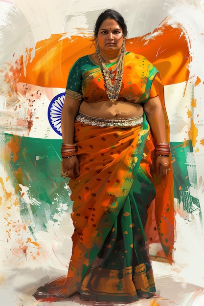 Free photo digital art depicting india independence day