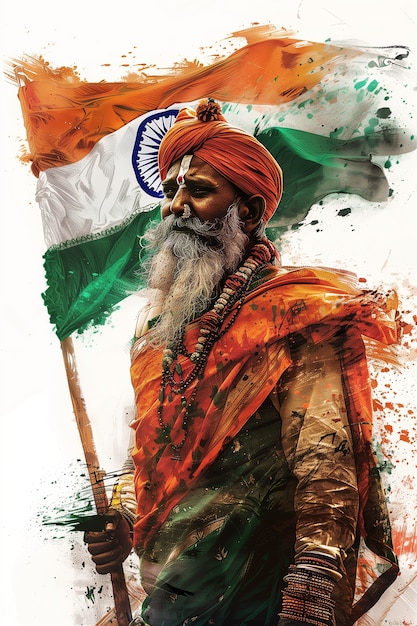 Digital art depicting india independence day